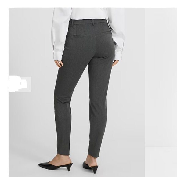 Express Charcoal Gray Columnist Ankle Trouser Pants - Picture 2 of 5